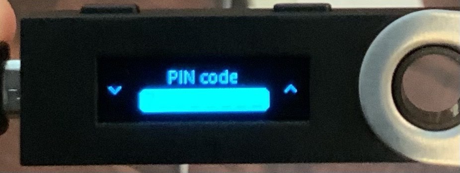 PIN code screen