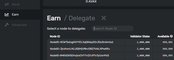 avax delegate for staking